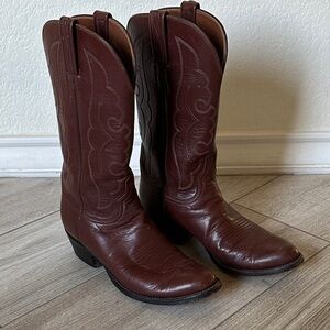 Lucchese Brown Leather Cowboy Boots